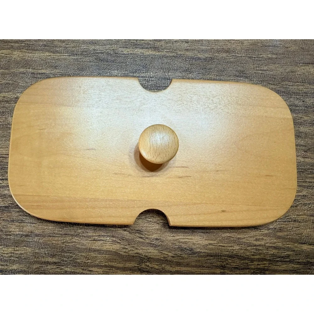 Longaberger Woodcrafts Basket Lid Rectangular Light Wood with Knob 8.5x4.5